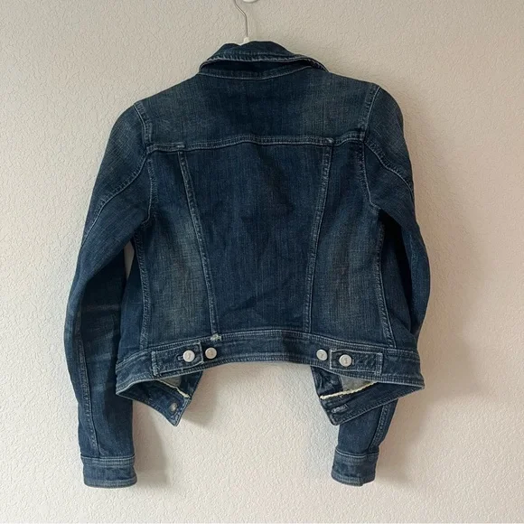 Anthropologie Blue Jean Jacket Fitted Cropped - Picture 4 of 5